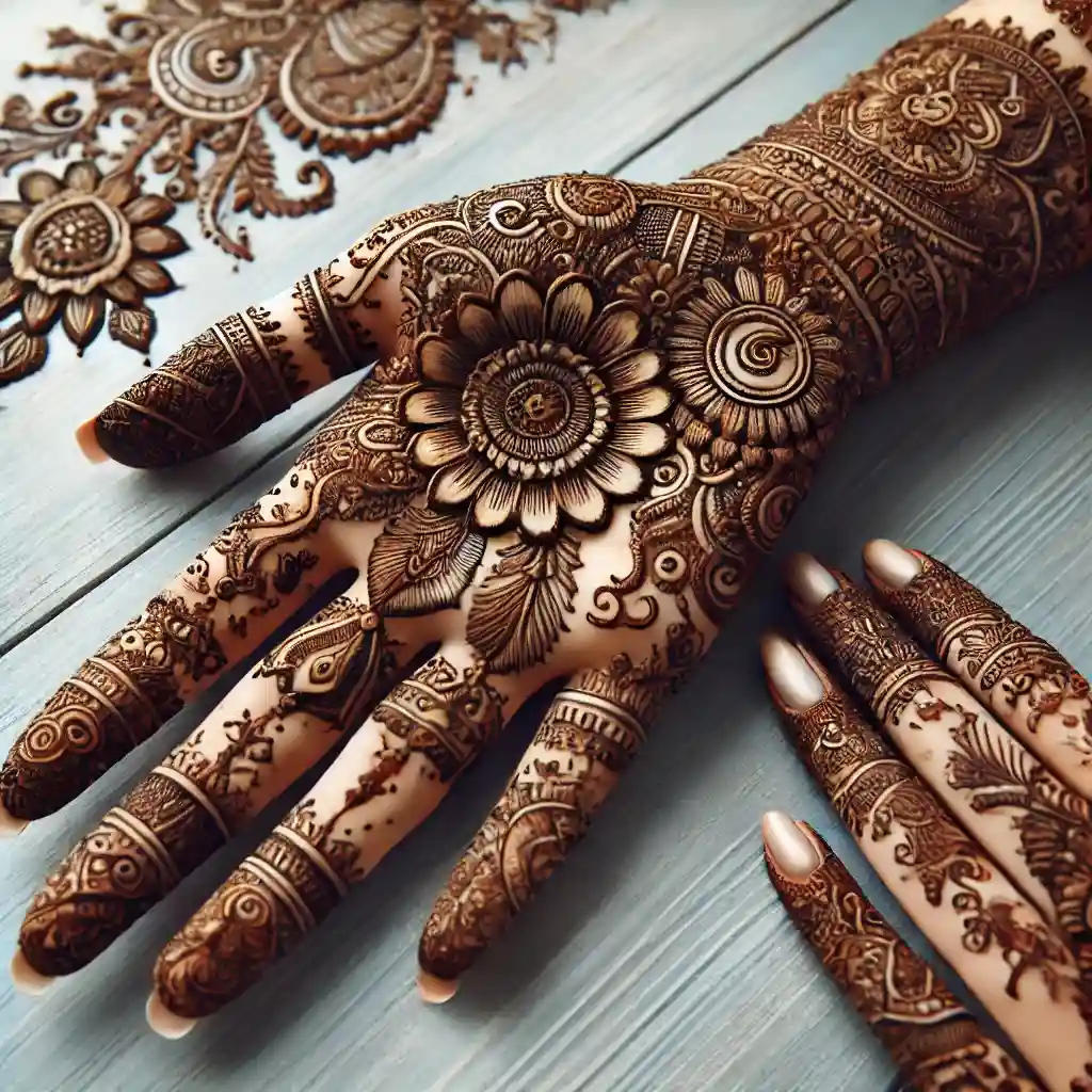 Stylish full hand mehndi design [42]