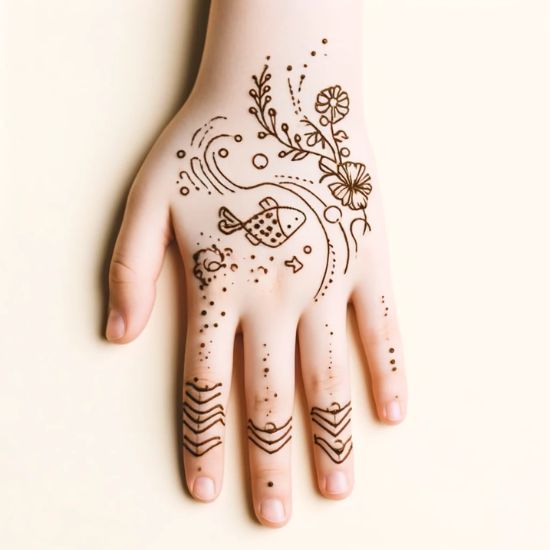 Cute, Easy, Simple, baby girl and beautiful mehndi design for kids