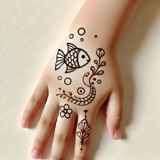 Cute, Easy, Simple, baby girl and beautiful mehndi design for kids