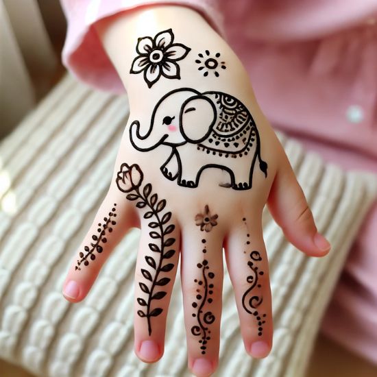 Cute, Easy, Simple, baby girl and beautiful mehndi design for kids