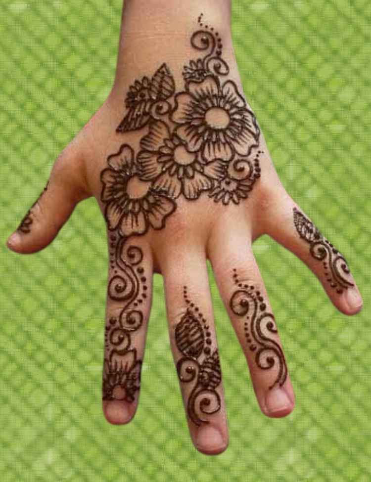 Cute, Easy, Simple, baby girl and beautiful mehndi design for kids