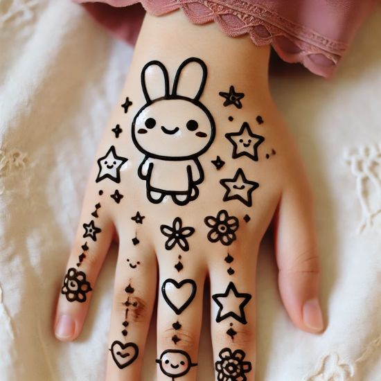 Cute, Easy, Simple, baby girl and beautiful mehndi design for kids