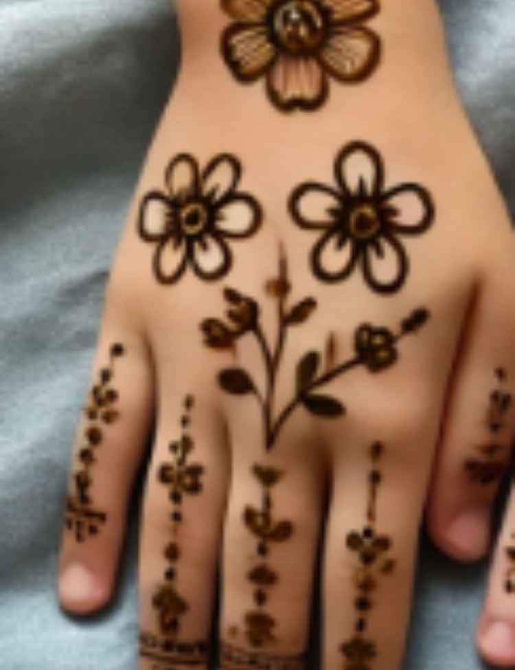 Cute, Easy, Simple, baby girl and beautiful mehndi design for kids