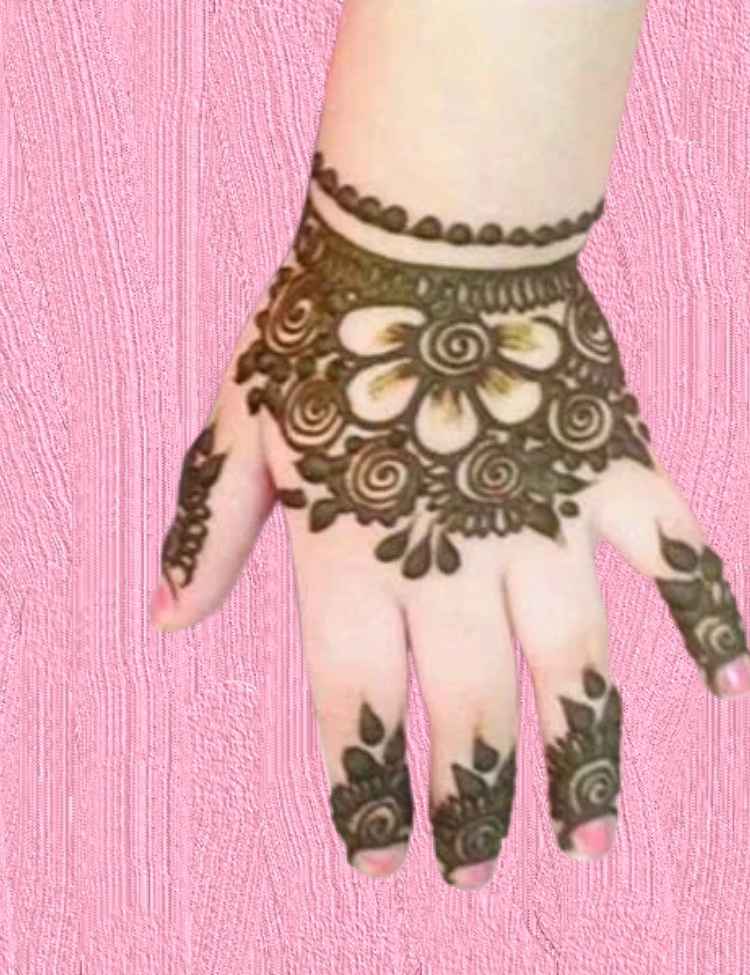 Cute, Easy, Simple, baby girl and beautiful mehndi design for kids