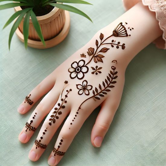 Cute, Easy, Simple, baby girl and beautiful mehndi design for kids
