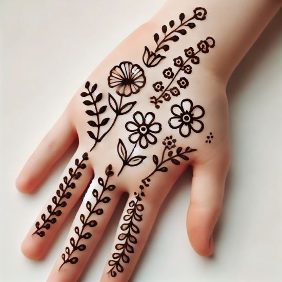 Cute, Easy, Simple, baby girl and beautiful mehndi design for kids