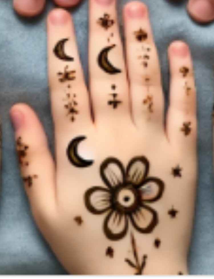 Cute, Easy, Simple, baby girl and beautiful mehndi design for kids
