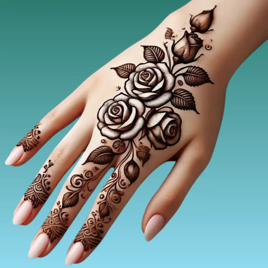 Arabic Rose Mehndi Design