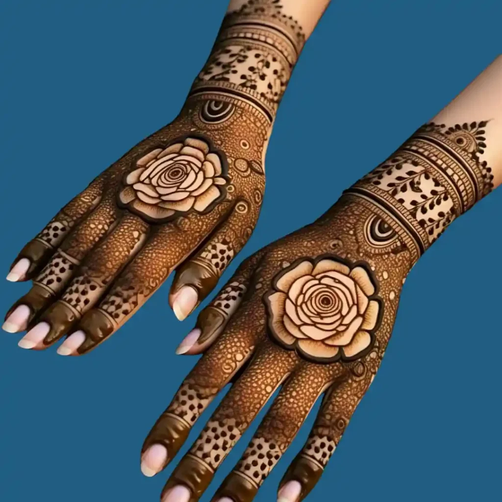 Arabic Rose Mehndi Design 
