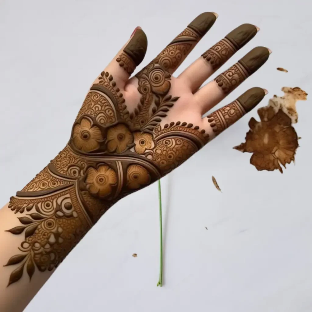 Arabic Rose Mehndi Design 