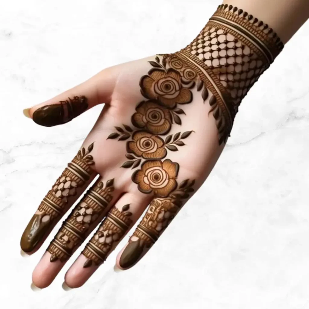 Arabic Rose Mehndi Design 