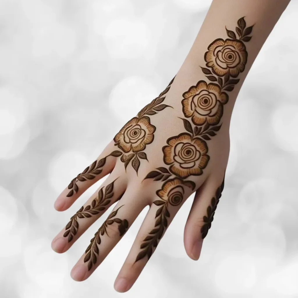 Arabic Rose Mehndi Design 