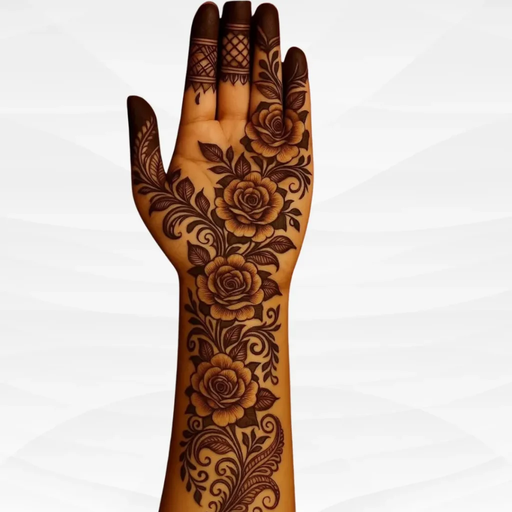 Arabic Rose Mehndi Design 