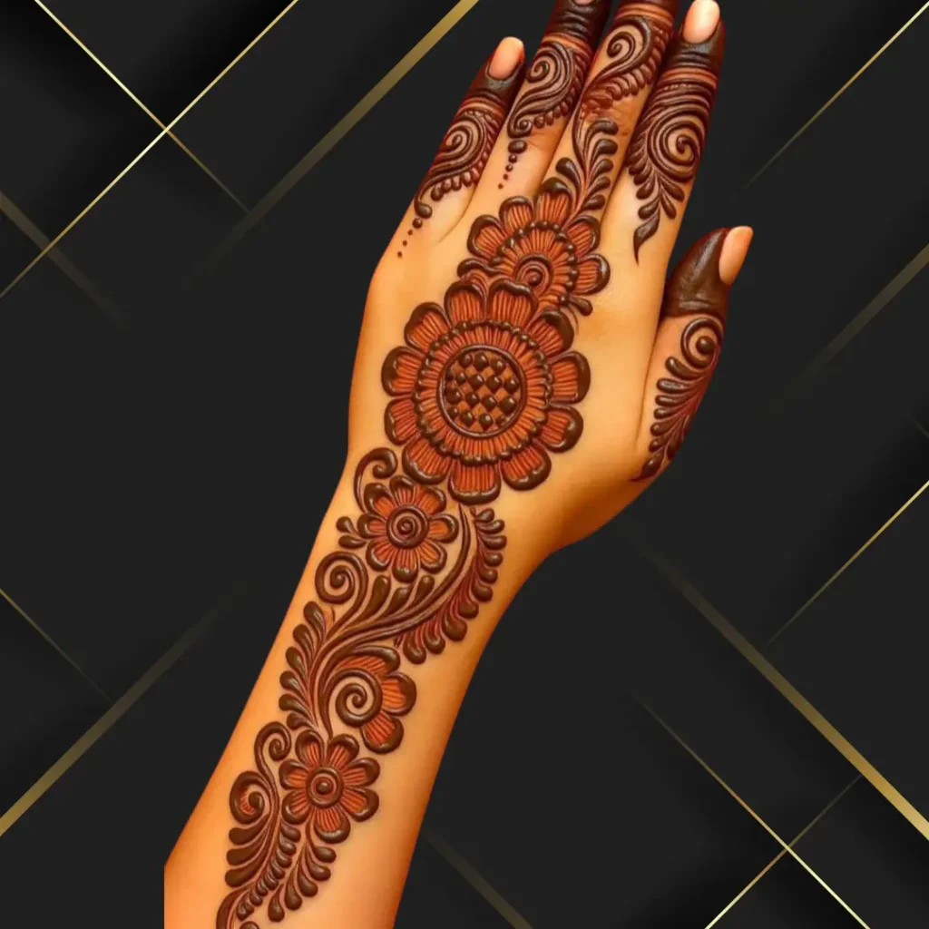 Arabic Rose Mehndi Design 