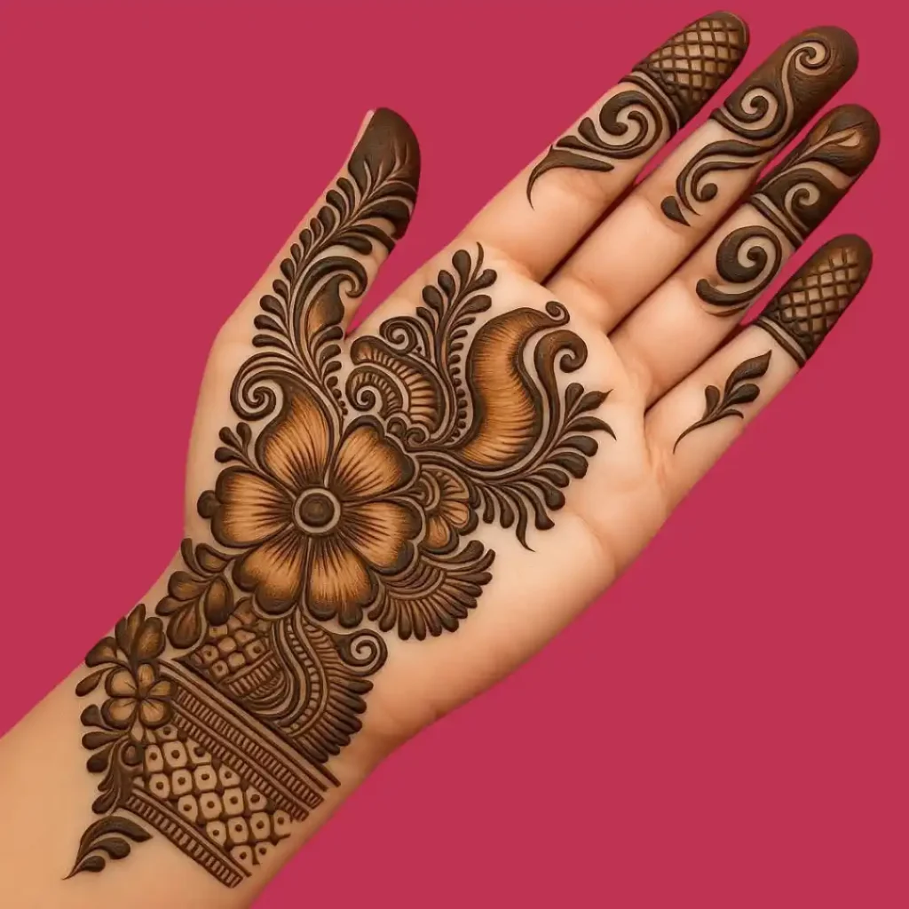 Arabic Rose Mehndi Design 