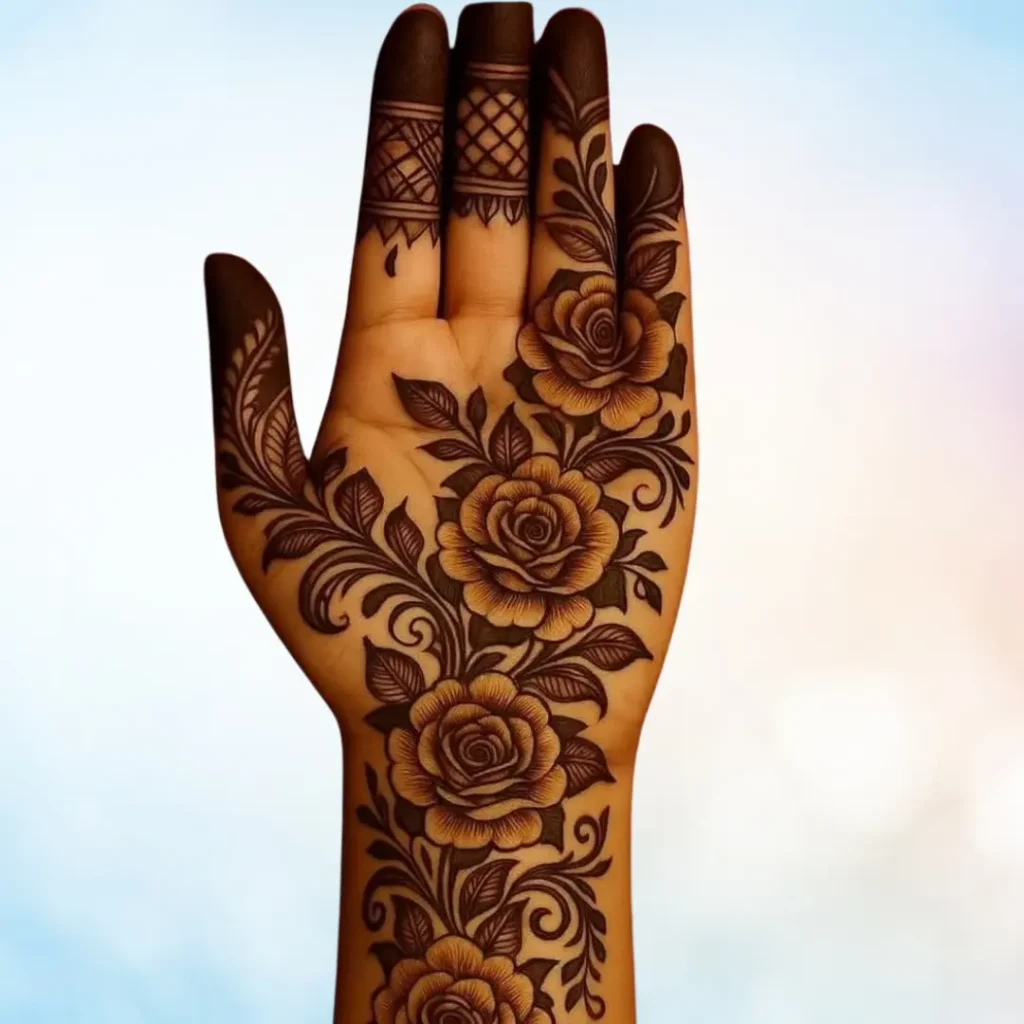 Arabic Rose Mehndi Design 