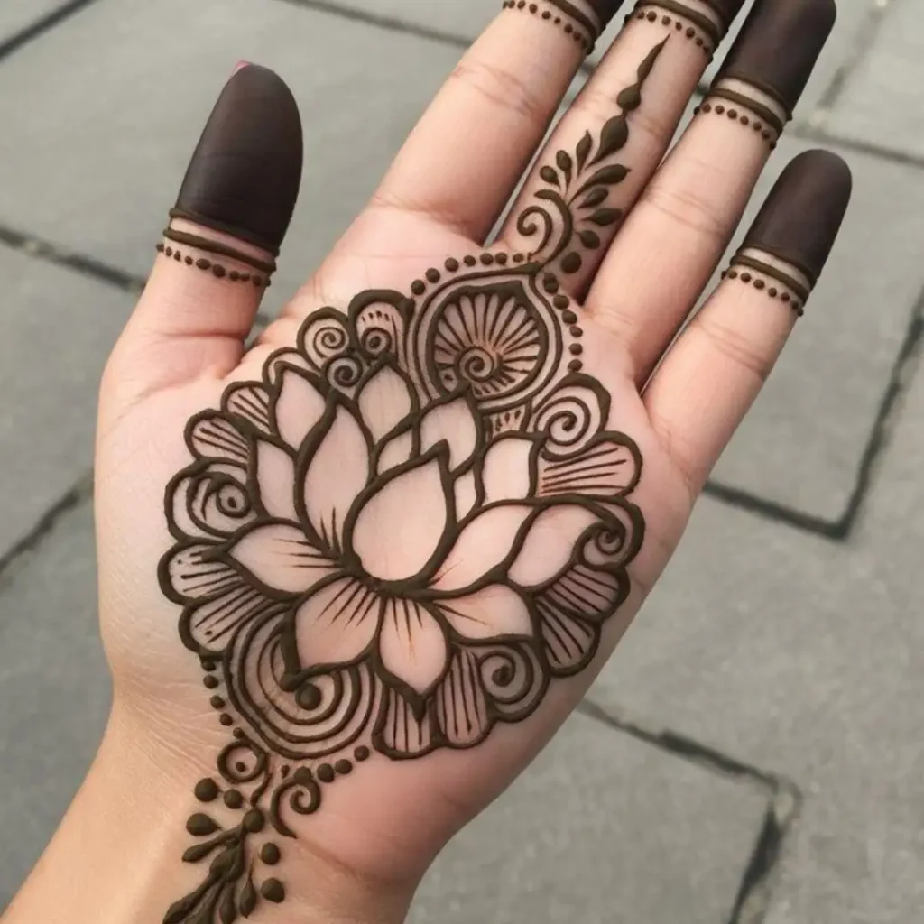 Lotus Mehndi Design