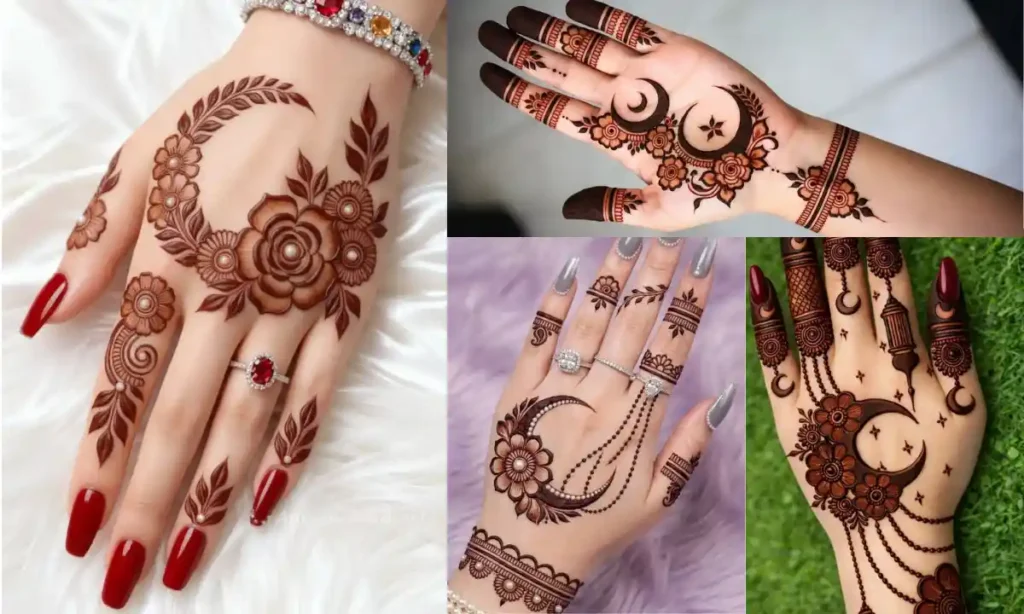 Moon Mehndi Design Front Hand